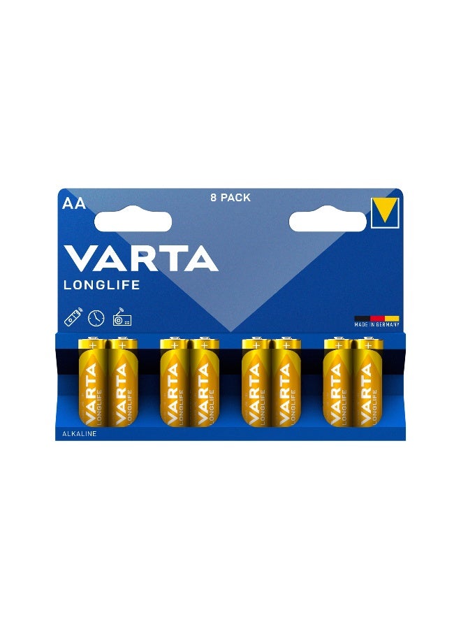 VARTA LONGLIFE AA BLI 8 | Alkaline Energy System | 10 years power in storage guaranteed | Longlife Power Solution - Image 1