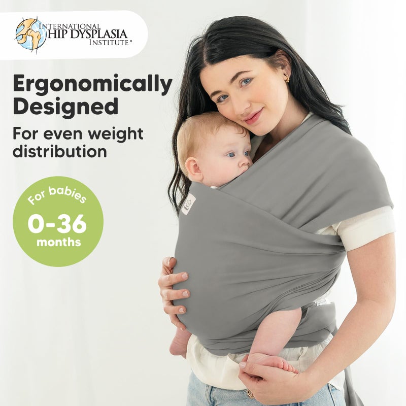 KeaBabies Baby Wrap Carrier - All in 1 Original Baby Carrier Newborn to Toddler Sling, Easy to Wear, Hands Free Bonding, Lightweight, Breathable Infant Wraps (Graphite) - Image 2