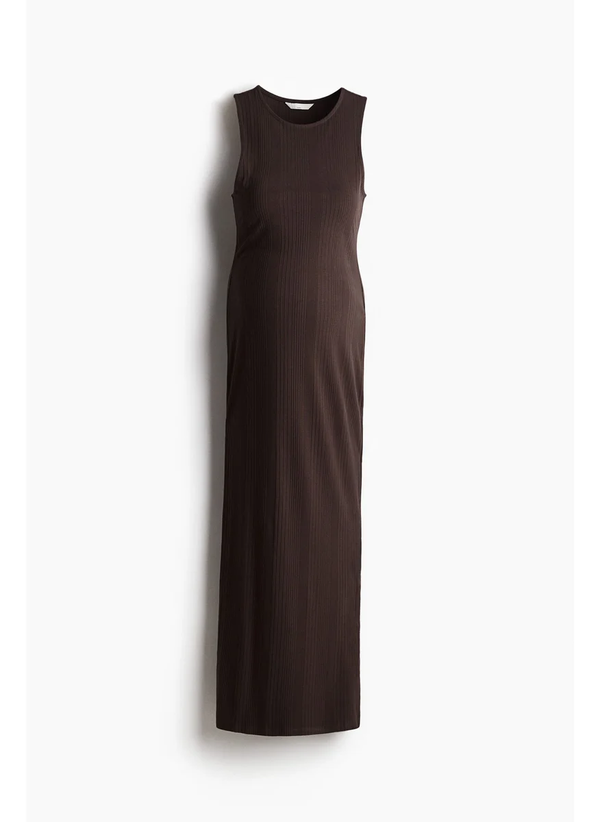 H&M Mama Ribbed Viscose Dress