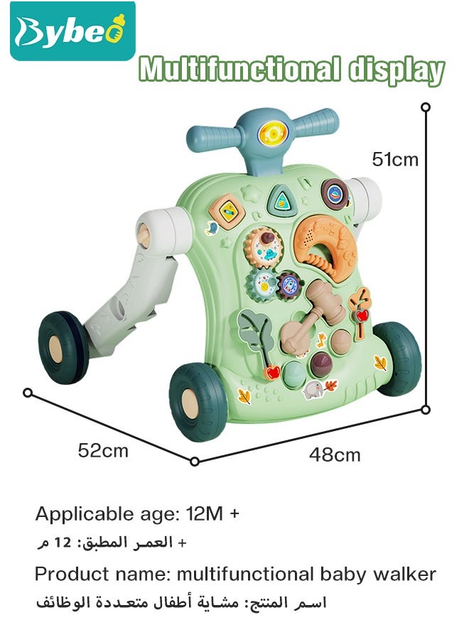 Bybeo - 6 in 1 Multifunctional Baby Sit to Stand Walker With Activity Center Toddler Trolley & Push Stroller with Interactive Learning Table, Toy Gift for Infant Boys Girls - Image 1