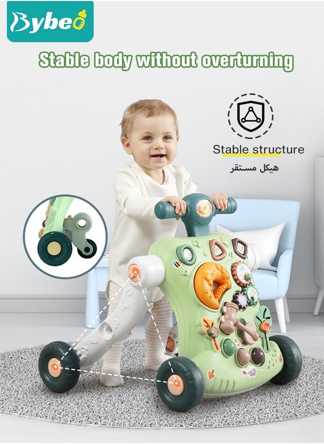 Bybeo - 6 in 1 Multifunctional Baby Sit to Stand Walker With Activity Center Toddler Trolley & Push Stroller with Interactive Learning Table, Toy Gift for Infant Boys Girls - Image 1