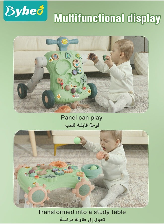 Bybeo - 6 in 1 Multifunctional Baby Sit to Stand Walker With Activity Center Toddler Trolley & Push Stroller with Interactive Learning Table, Toy Gift for Infant Boys Girls - Image 1