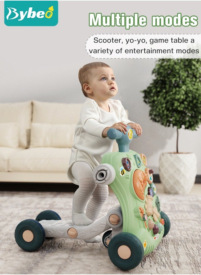 Bybeo - 6 in 1 Multifunctional Baby Sit to Stand Walker With Activity Center Toddler Trolley & Push Stroller with Interactive Learning Table, Toy Gift for Infant Boys Girls - Image 1