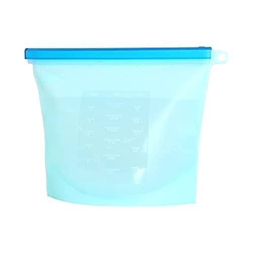 ATETO Silicone Food Bag Freezer Storage Bag Containers Airtight Seal Leakproof Bags for Snack Sous Vide Liquids Fresh Lunch Preservation Microwave Dishwasher Safe Pack of 1Multicolor 1 - Image 3