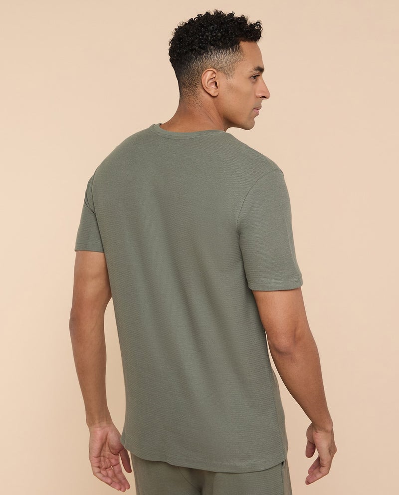 R&B Solid Lounge T-Shirt with Crew Neck and Short  Sleeves - Image 4
