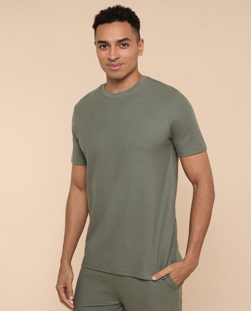 R&B Solid Lounge T-Shirt with Crew Neck and Short  Sleeves - Image 1