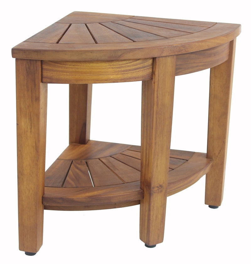 AquaTeak AquaTeak The Original 155 Kai Corner Teak Shower Bench with Shelf 