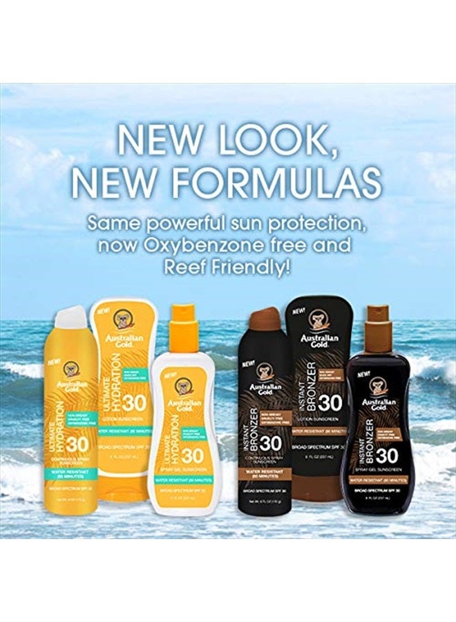 Australian Gold Continuous Spray Sunscreen with Instant Bronzer SPF 30, Immediate Glow & Dries Fast Water Resistant NonGreasy Oxybenzone Free Cruelty Free, Bronzer New, Orange, 6 Oz - Image 3