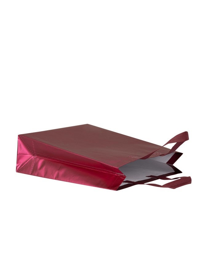Drapme Medium Size Pack of 20 Pcs Matt Metallic Laminated Non-Woven Reusable Eco-Friendly Party Return Gift Bags (Wine) (Medium 12x13x4 Inch) - Image 3