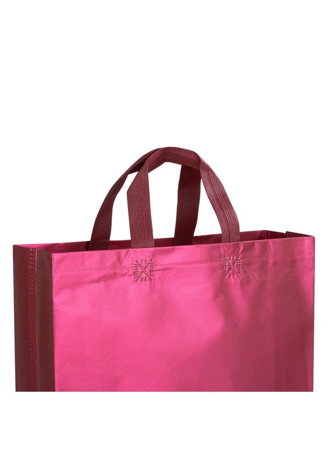 Drapme Medium Size Pack of 20 Pcs Matt Metallic Laminated Non-Woven Reusable Eco-Friendly Party Return Gift Bags (Wine) (Medium 12x13x4 Inch) - Image 4
