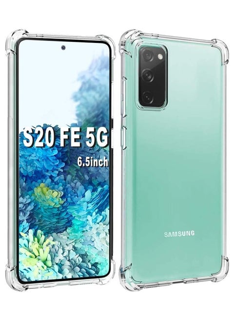 ELMO3EZZ Samsung Galaxy S20 FE 5G UW/S20 FE/S20 Lite Clear Case, Shockproof Flexible TPU Protective Cover,Drop-Protection and Anti-Scratch,Thin Slim Corners 6.5" (2020) (Clear)