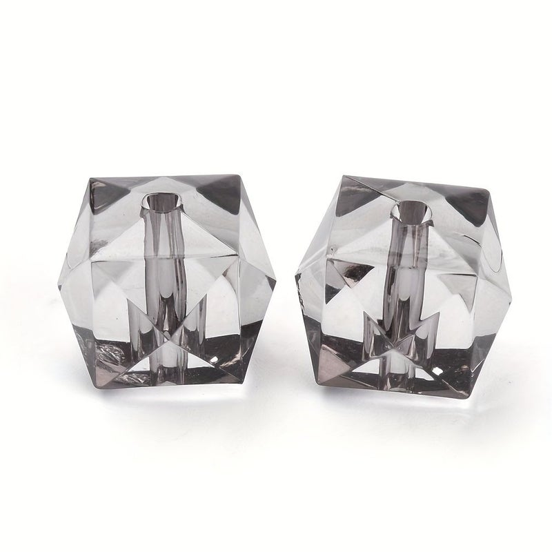 200 Pcs 8mm Transparent Acrylic Faceted Cube Beads 5 Colors for Jewelry - Image 2