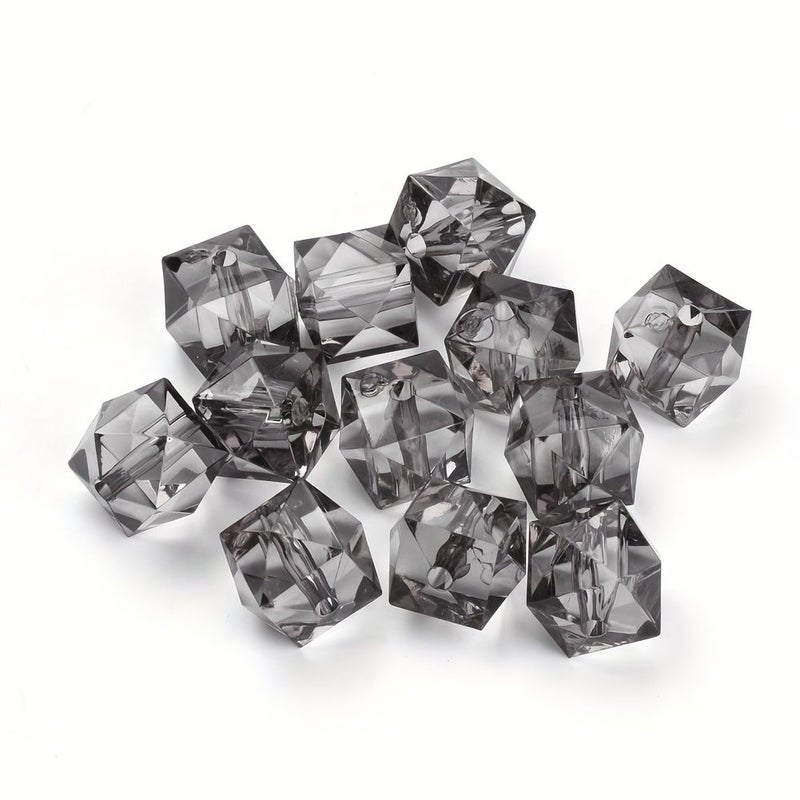 200 Pcs 8mm Transparent Acrylic Faceted Cube Beads 5 Colors for Jewelry - Image 1