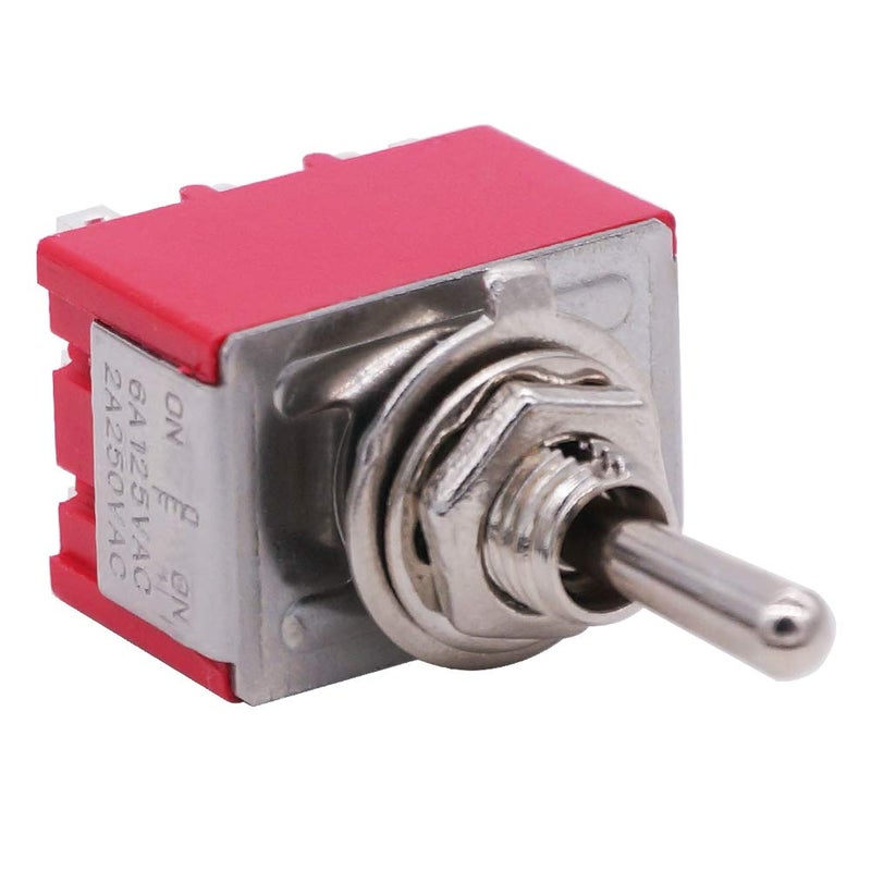 Twidec /4Pcs Mini Toggle Switch 3PDT 2 Position 9 Pins ON/ON Miniature Toggle Switch AC 5A/125V 2A/250V Car Boat Switches with Waterproof Cap MTS-302-MZ - Image 3
