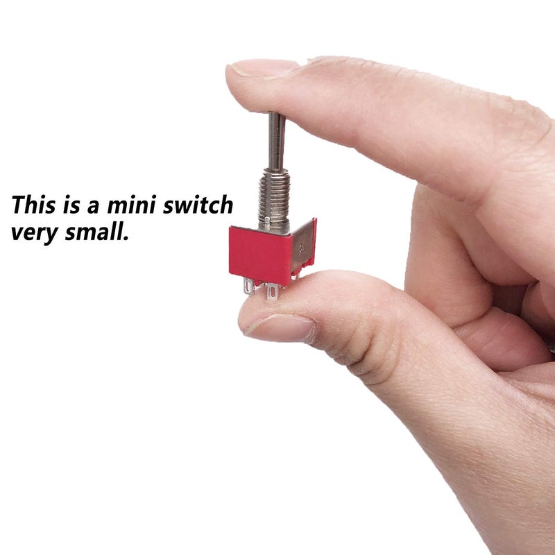 Twidec /4Pcs Mini Toggle Switch 3PDT 2 Position 9 Pins ON/ON Miniature Toggle Switch AC 5A/125V 2A/250V Car Boat Switches with Waterproof Cap MTS-302-MZ - Image 5