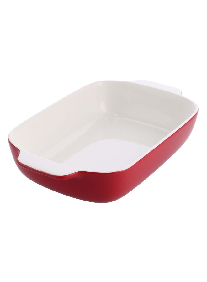 KitchenAid Stoneware Small Baking Dish with Bamboo Lid Empire Red and Brown 900ml CC006104-001 - Image 2
