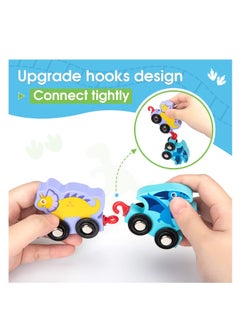 KASTWAVE 11 PCS Toy Cars for 1 2 3 Year Old Boy Girls Gifts, with Wooden Dinosaur Train Cars with Numbers,Educational Toy Train Set for 2 3 4 Year Old Birthday Gifts Baby Toys 12 18 Months for Infant Toddler  - Image 5