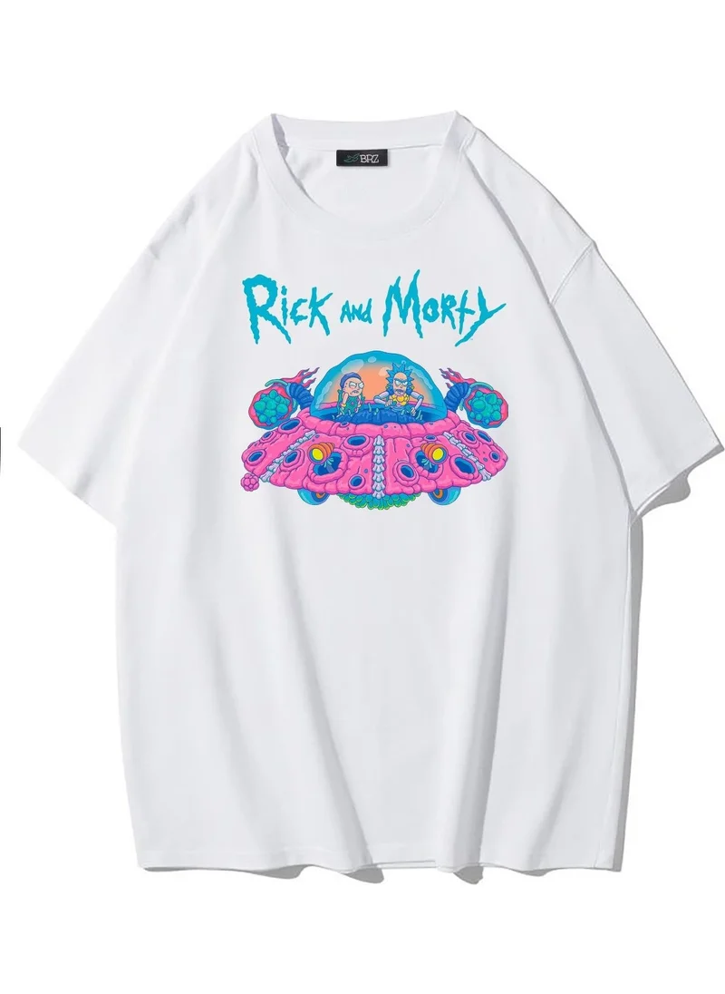 BRZ Collection Unisex Oversize Rick And Morty Space Ship T-Shirt