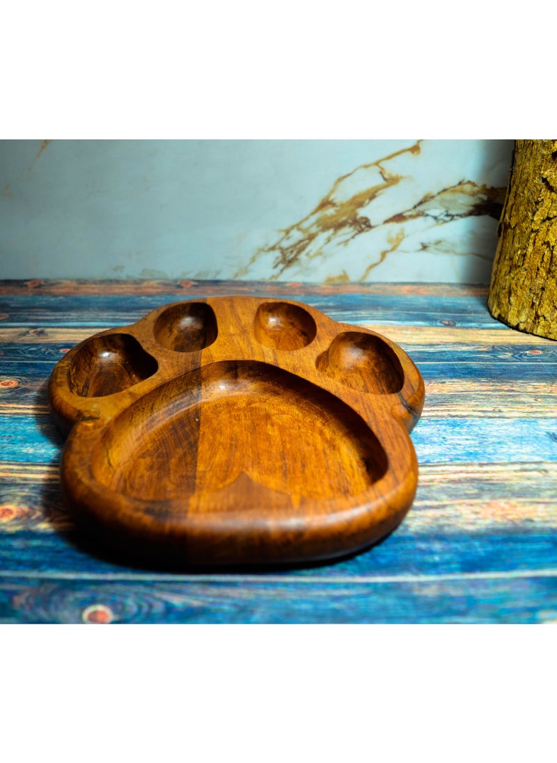 Egypt Antiques A children's food or snack dish in the form of a hand-made wood foot, 100% natural colors, treated with olive oil  - Image 3