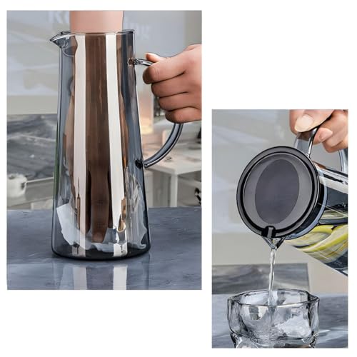 Wringo Premium 7pc Crystal Water Jug with Glass Set and Jug Set Combo,Freezer Safe and Dishwasher Safe (6 Pieces Glasses 200ML and 1 Water Juice Jug 1 Liter), Transparent, Glass and Jug Set (WS-19) - Image 3