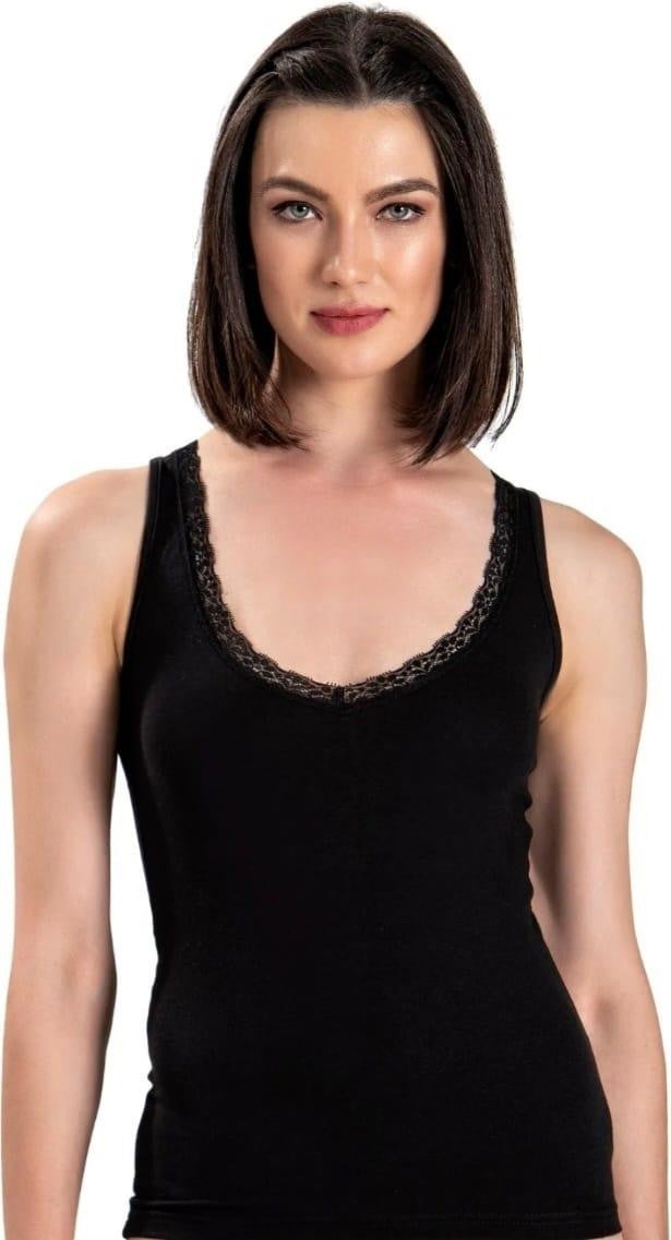 Jiber 617 Women's V Neck Wide Strap Lace Undershirt 12 Pieces  - Image 1