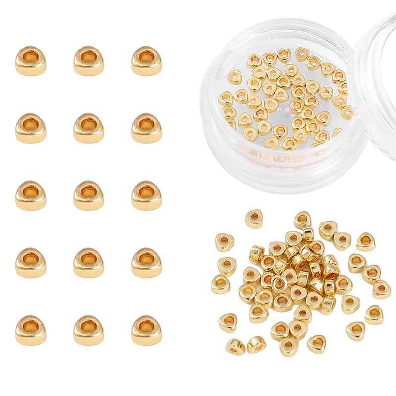 Beadia 14K Gold Plated Twisted Spacer Beads 4X5Mm 30Pcs For Jewelry Making Findings Non Tarnish - Image 1