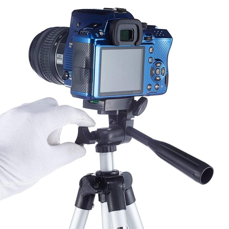 TPZ Tripod Combo with Shutter Button and Mobile Holder, Professional Lightweight Camera Stand with Adjustable Height and 3-Way Pan/Tilt Head - Image 3