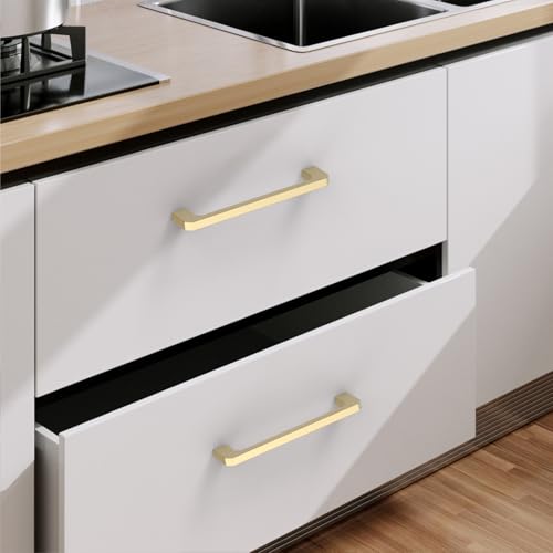 9BUILD 10 Pack Brushed Gold Cabinet Pulls 5 Inch Kitchen Cabinets Handles Hardware for Gold Drawer Pulls - Image 3