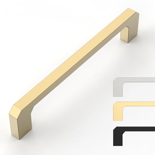 9BUILD 10 Pack Brushed Gold Cabinet Pulls 5 Inch Kitchen Cabinets Handles Hardware for Gold Drawer Pulls - Image 1