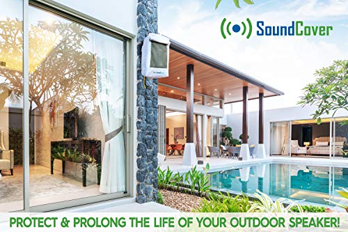 SoundCover غطاء مكبرات صوت خارجي مقاوم للماء 600D باللون الأبيض - يناسب مكبرات الصوت المثبتة على حامل C - يناسب Klipsch AW-650 و Polk Atrium 8 SDI و Definitive Technology AW 6500 (الأبعاد القصوى: الارتفاع 15" × العرض 9.45" × العمق 11") - Image 5