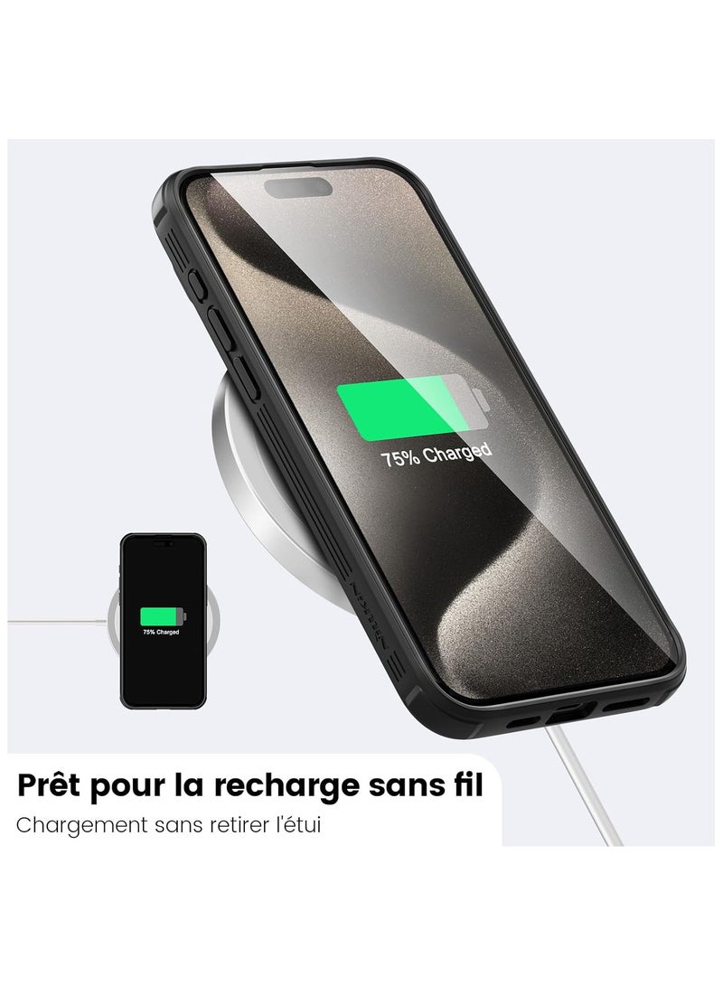 Nillkin CamShield Pro Series Cover Case Designed For Apple iPhone 15 Pro Max - Black - Image 2