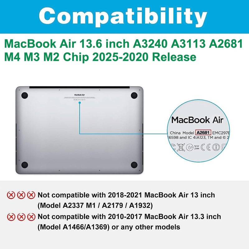 Oaky فيلم واقي للشاشة لابتوب أبل ماك بوك إير 13.6 بوصة شريحة M2 M3 M4 2025-2022 [الموديل: A3240 A3113 A2681] مضاد للخدش، مضاد لبصمات الأصابع، فيلم واقي - HD واضح - Image 2