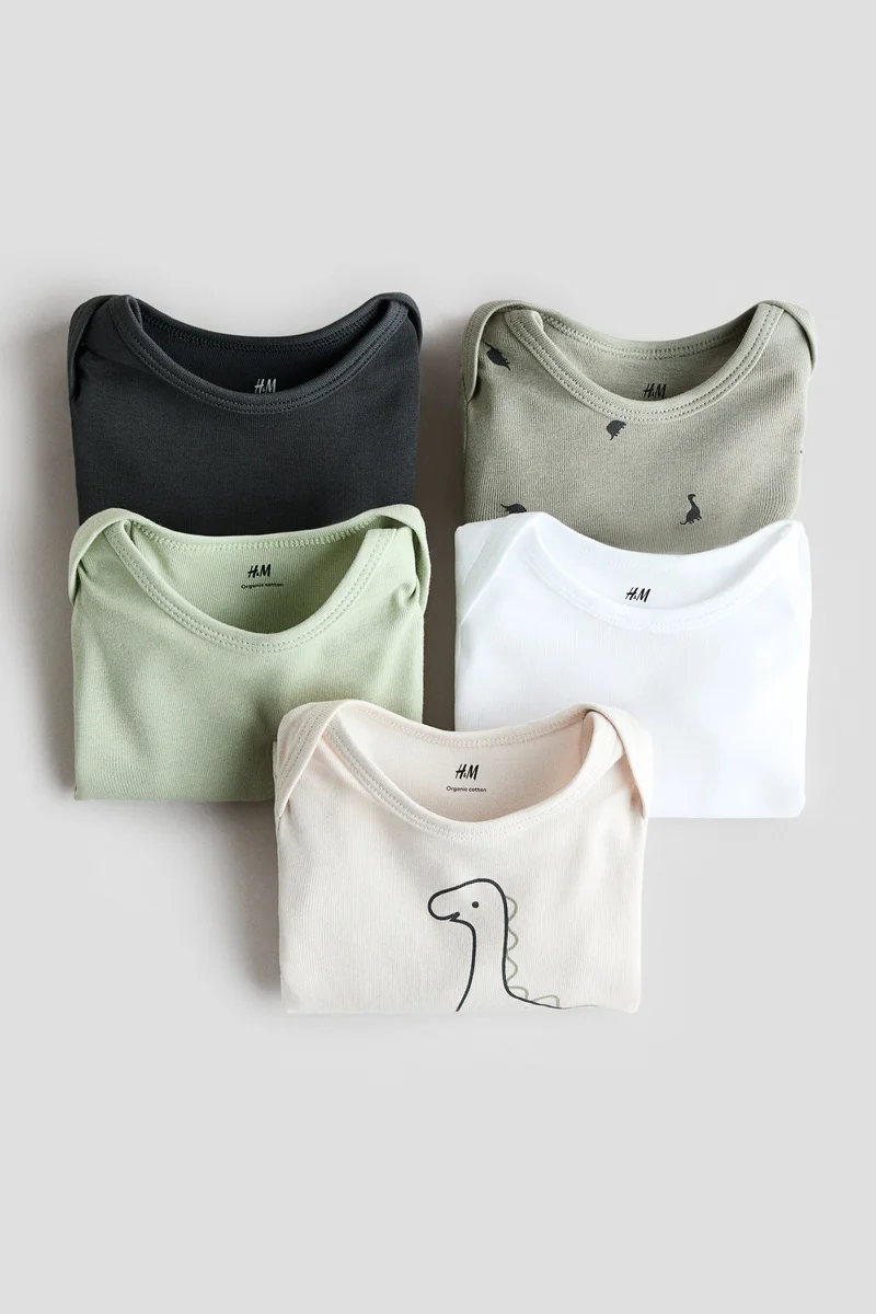 اتش اند ام بودي سوت بأكمام طويلة - عبوة من 5 قطع