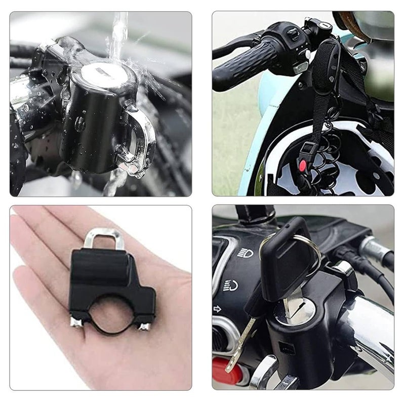 Bitnex Motorcycle Helmet Lock，Motorbike Accessories,Bike Handlebar Tubing Helmet Lock,Anti-Theft Helmet Safety Lock Metal 22mm-26mm Black with 2 Keys Motorcycle Accessories - Image 4