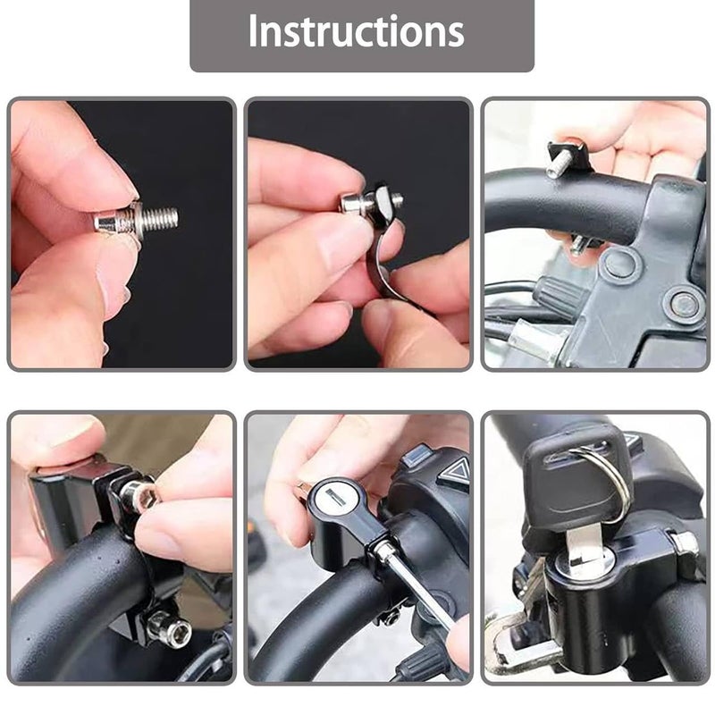 Bitnex Motorcycle Helmet Lock，Motorbike Accessories,Bike Handlebar Tubing Helmet Lock,Anti-Theft Helmet Safety Lock Metal 22mm-26mm Black with 2 Keys Motorcycle Accessories - Image 5