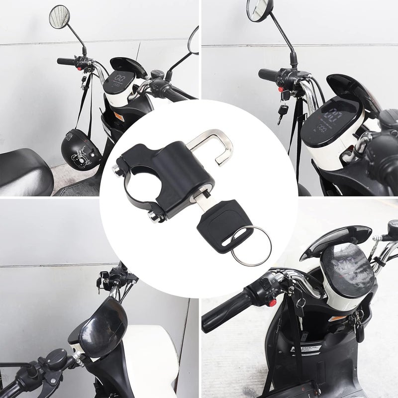 Bitnex Motorcycle Helmet Lock，Motorbike Accessories,Bike Handlebar Tubing Helmet Lock,Anti-Theft Helmet Safety Lock Metal 22mm-26mm Black with 2 Keys Motorcycle Accessories - Image 3