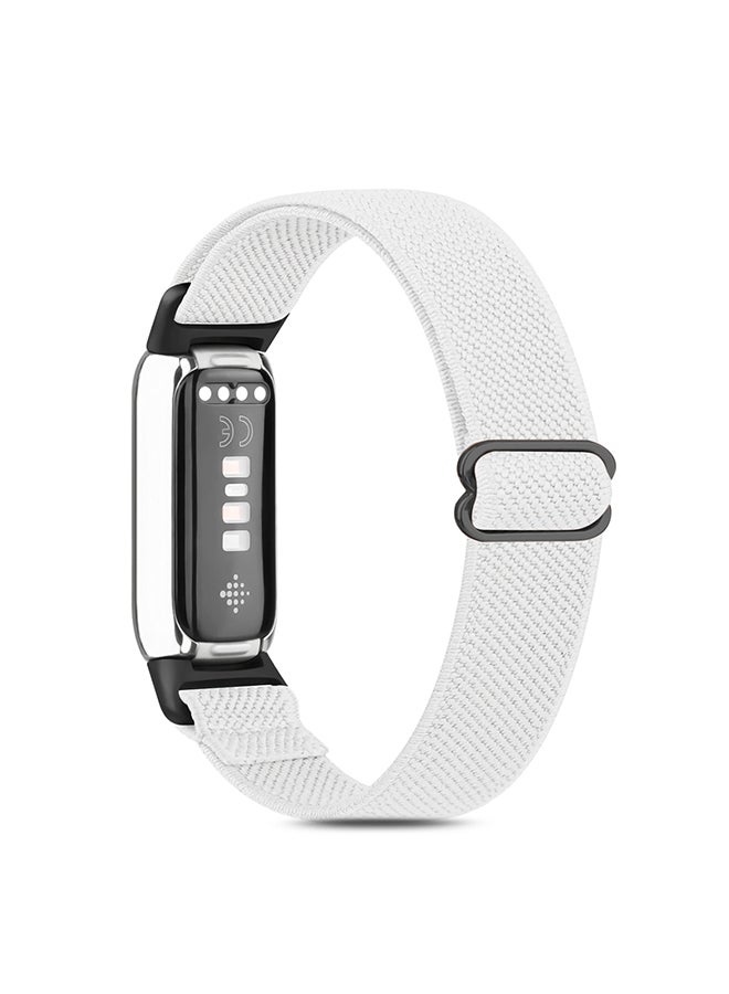 O Ozone Nylon Band For Fitbit Luxe Bands for Women Men, Soft Elastic Nylon Wristband Replacement Sport Strap for Fitbit Luxe Fitness Tracker - White - Image 1