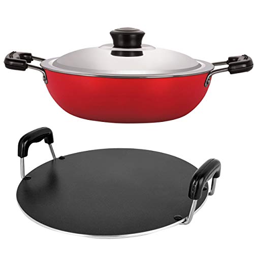 Nirlon Non-Stick Aluminium Gas Compatible Cookware Utencils Item, 2 Piece Set - Image 1