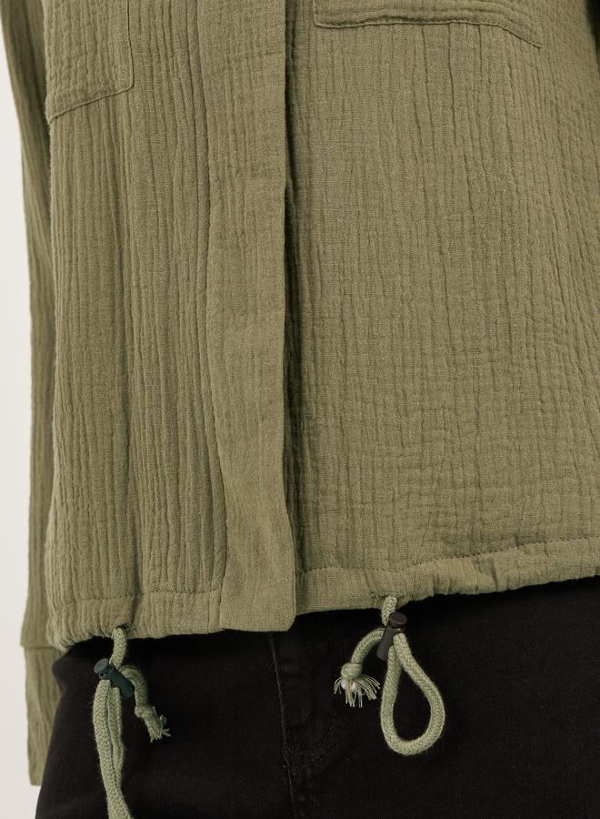 Styli Crinkled Regular Fit Regular Length Jacket with Pockets - Image 4