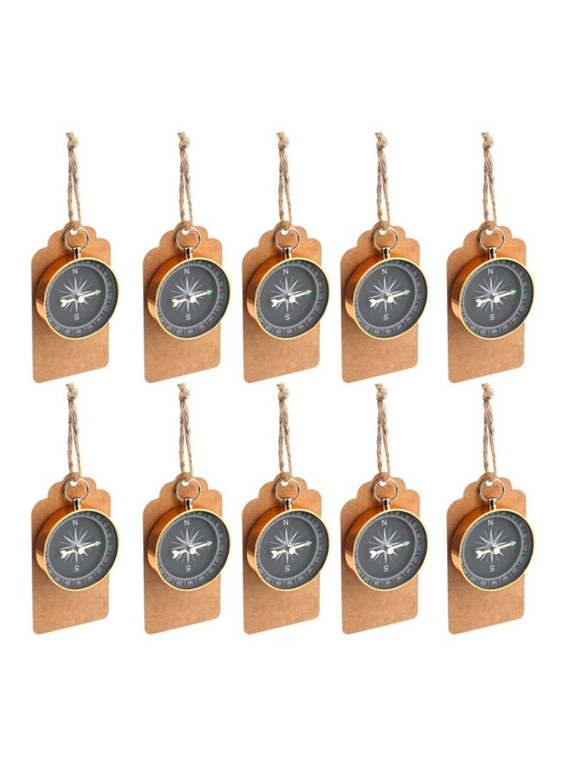 SYOSI 10Pcs Compass Wedding Favors for Guests, Compass Souvenir Gift with Kraft Tags for Travel Themed Party Decorations - Image 1