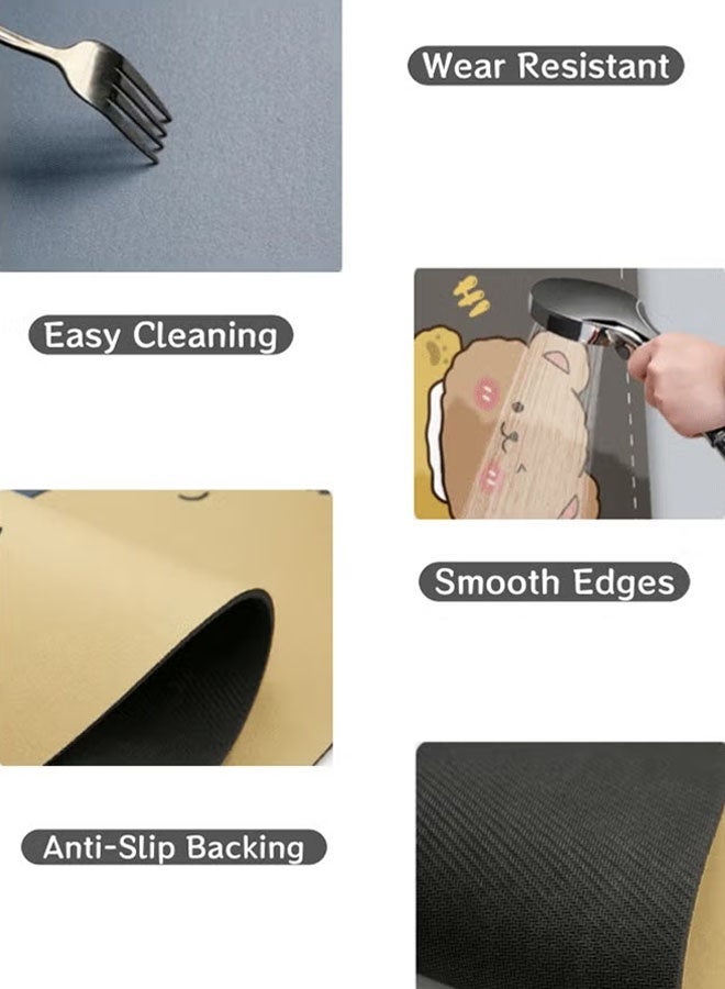 سجادة مطبخ، سجادة مطبخ من طين الدياتوم، سجاد حمام فائق النعومة والامتصاص، سجادة أرضية سريعة الجفاف مضادة للانزلاق وحوض استحمام، للمطبخ وحوض الغسيل والحمام والمكتب، 40 × 120 سم/16 × 47 بوصة - Image 4