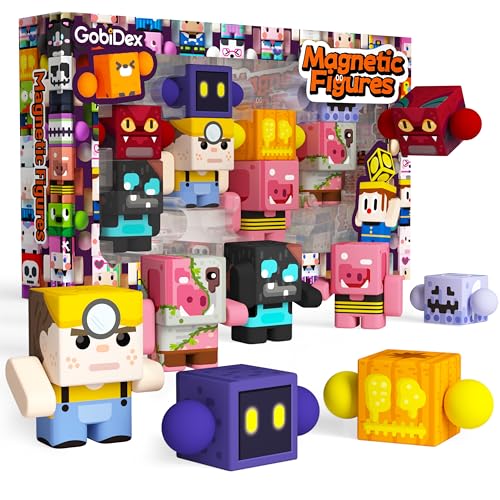 GobiDex 8PCS Magnetic Action Figures Creatures of Block World Toys Pack Compatible with Magnet Building Blocks Tiles STEM Learning Pretend Play Toys for Ages 3 - Image 1