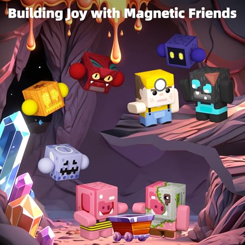 GobiDex 8PCS Magnetic Action Figures Creatures of Block World Toys Pack Compatible with Magnet Building Blocks Tiles STEM Learning Pretend Play Toys for Ages 3 - Image 5
