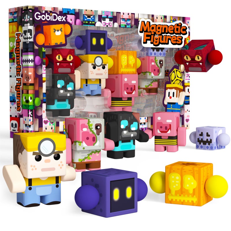 GobiDex 8PCS Magnetic Action Figures Creatures of Block World Toys Pack Compatible with Magnet Building Blocks Tiles STEM Learning Pretend Play Toys for Ages 3 - Image 3