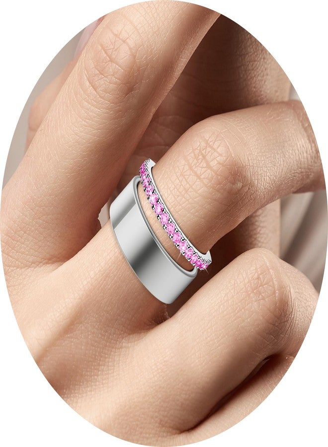 Hexasider 14K Gold Plated Ring Stack for Oura Ring Gen 4/4 Ceramic/Gen 3, Cubic Zirconia Simulated Diamond Oura Stackable Rings for Women - Image 2