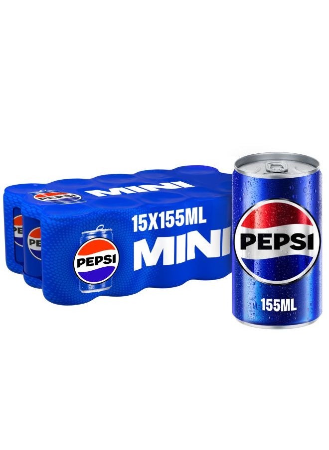 Pepsi Carbonated Soft Drink Mini Cans 15 x 155ml  - Image 1
