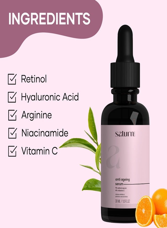 Saturn by GHC Anti-Aging Skincare Bundle: 1% Retinol Face Serum (30ml) and 0.5mm Derma Roller - Night Serum with Vitamin C, Niacinamide | Hyaluronic Acid for Fine Line Reduction and Radiant Skin - Image 4