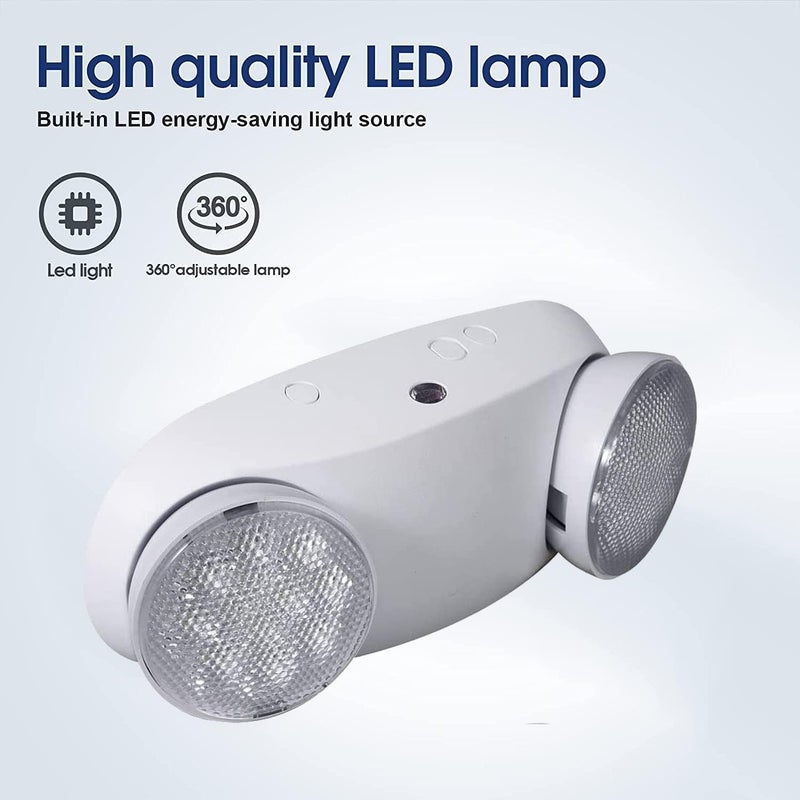 LED Flying Direct Emergency Light with Two Adjustable Heads, Commercial Emergency Exit Lighting, Battery Backup for Emergency Light, AC 120-277V, UL Listed - Image 5