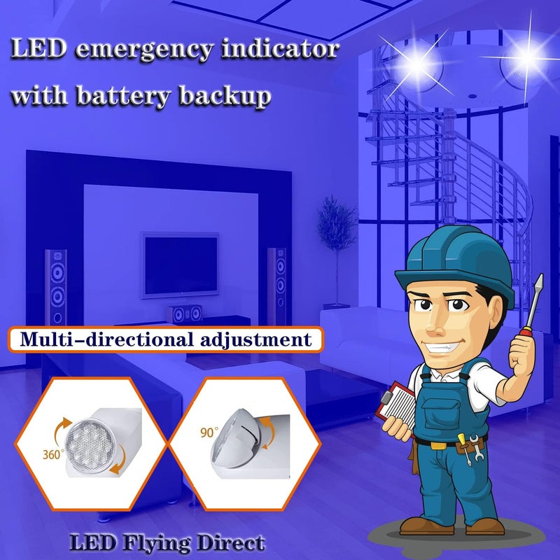 LED Flying Direct Emergency Light with Two Adjustable Heads, Commercial Emergency Exit Lighting, Battery Backup for Emergency Light, AC 120-277V, UL Listed - Image 4