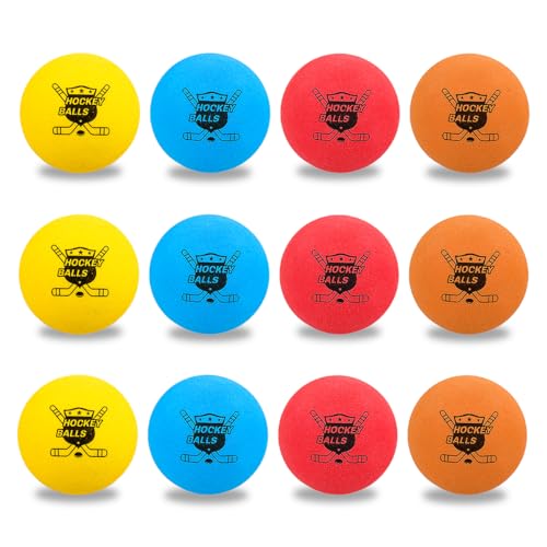 Pandahero 12-Pack Mini Knee Hockey Balls for Indoor Play – Toys Gifts for Toddler Kids Boys Girls – Soft Foam Balls for Floor Hockey & Mini Sticks - Image 1